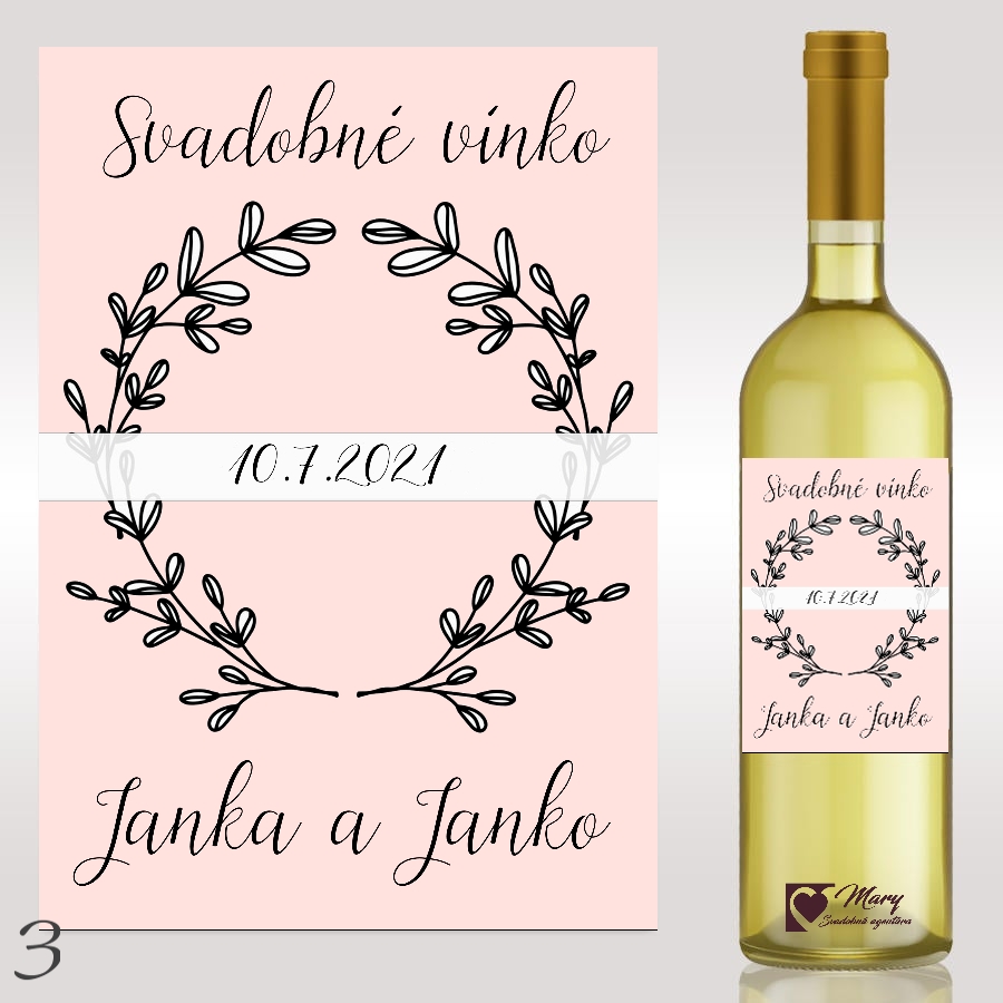 Zladené oznámenie a etiketa na fľaši sú fajn